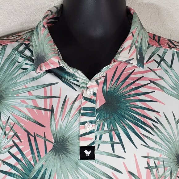 Bad Birdie Hammock Hunter Performance Golf Polo Shirt 2XL Multicolor Palm - Picture 11 of 13